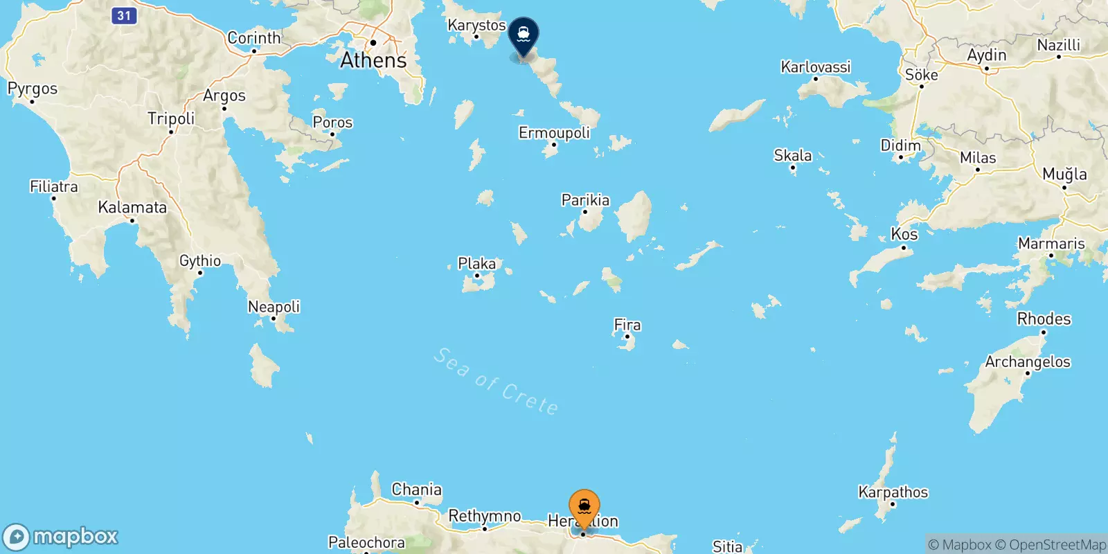 Traghetti da Heraklion per Andros