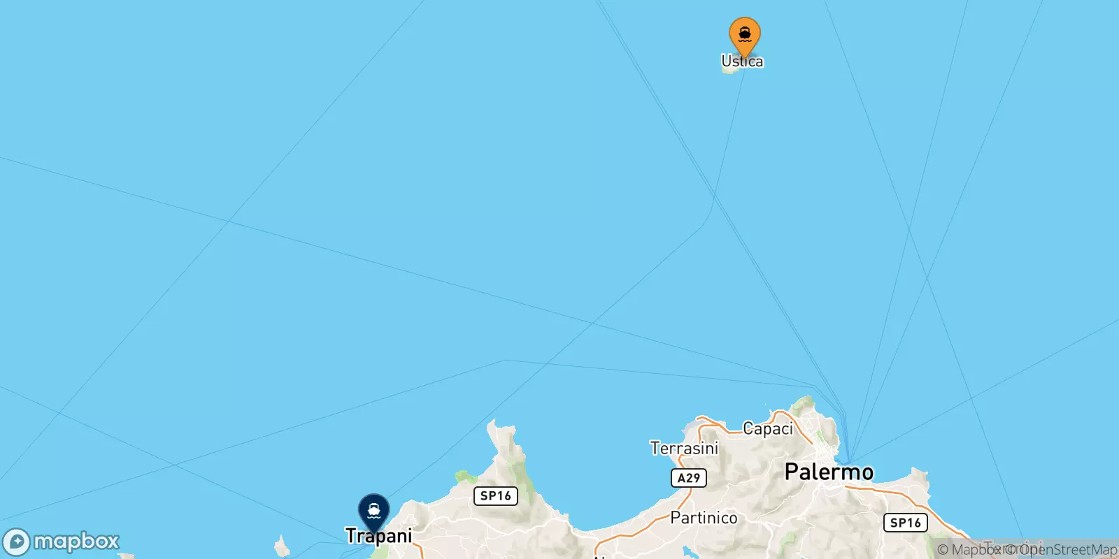 Traghetti dall'Isola Di Ustica per Trapani