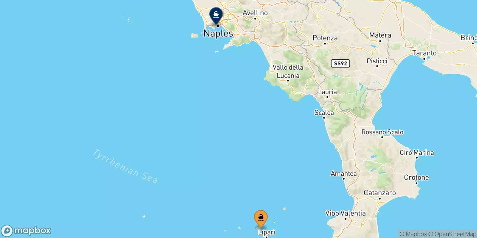 Traghetti da Santa Marina (Salina) per Napoli Mergellina