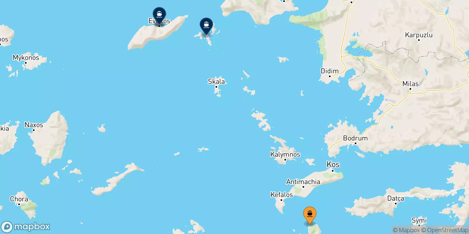 Traghetti da Nisyros per le Isole Egeo Nord Orientale