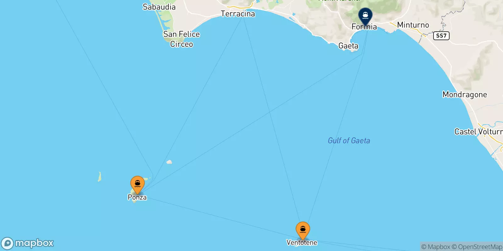 Traghetti dalle Isole Pontine per Formia