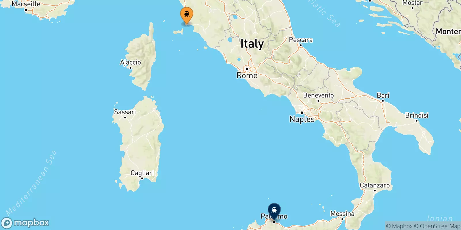 Traghetti da Piombino per la Sicilia