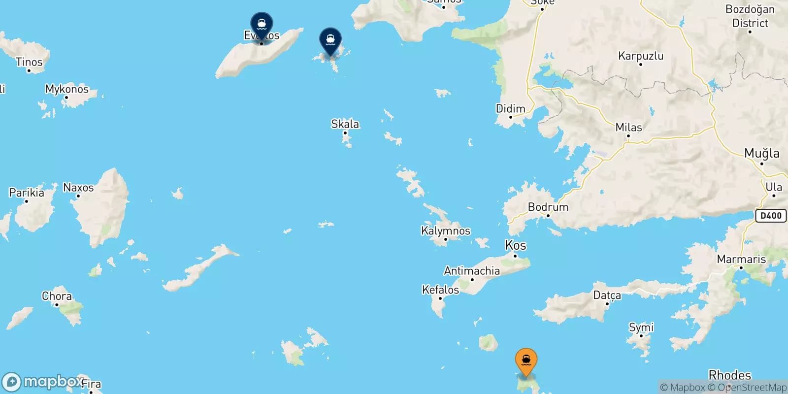 Traghetti da Tilos per le Isole Egeo Nord Orientale