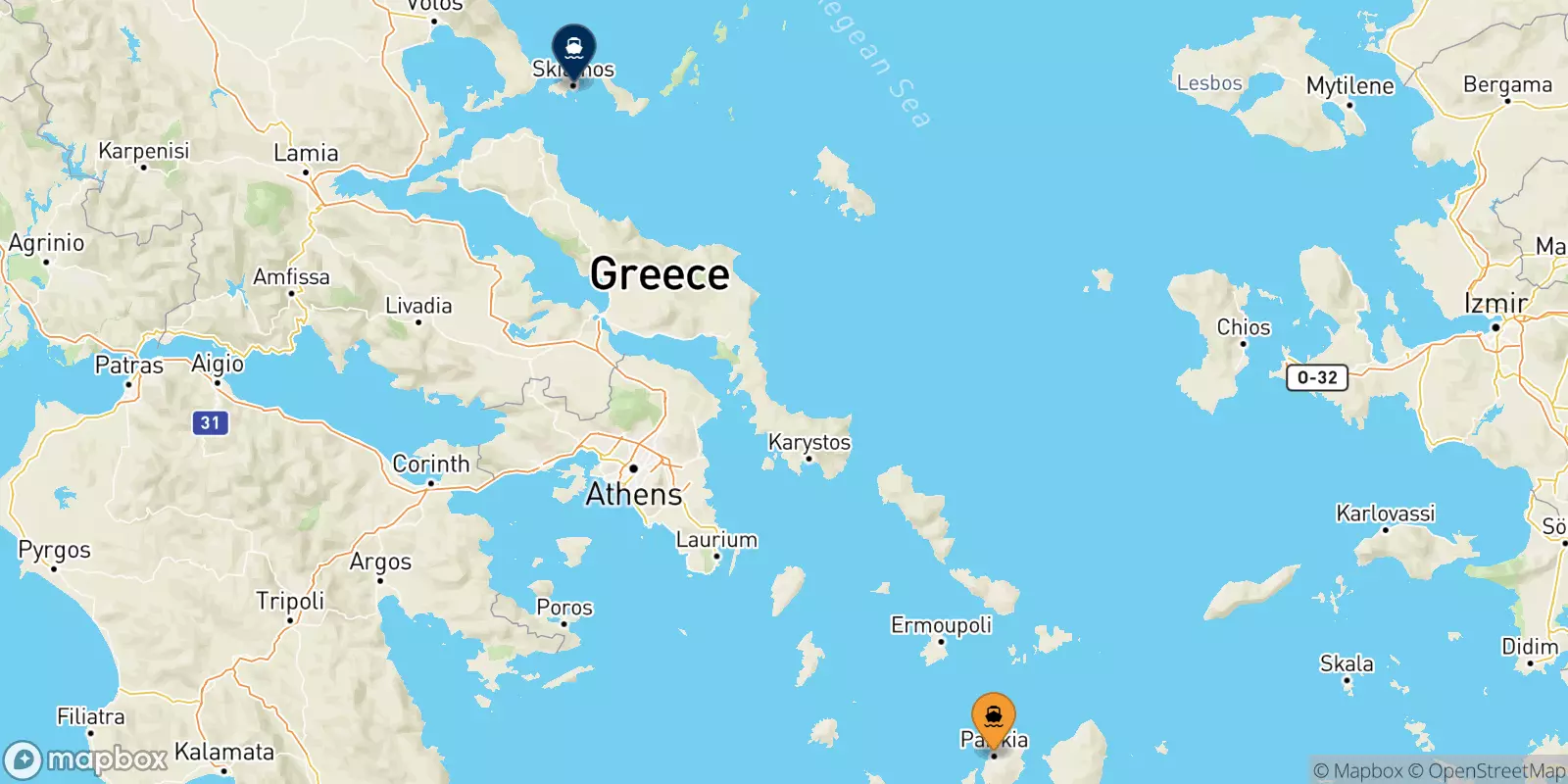 Traghetti da Paros per le Isole Sporadi