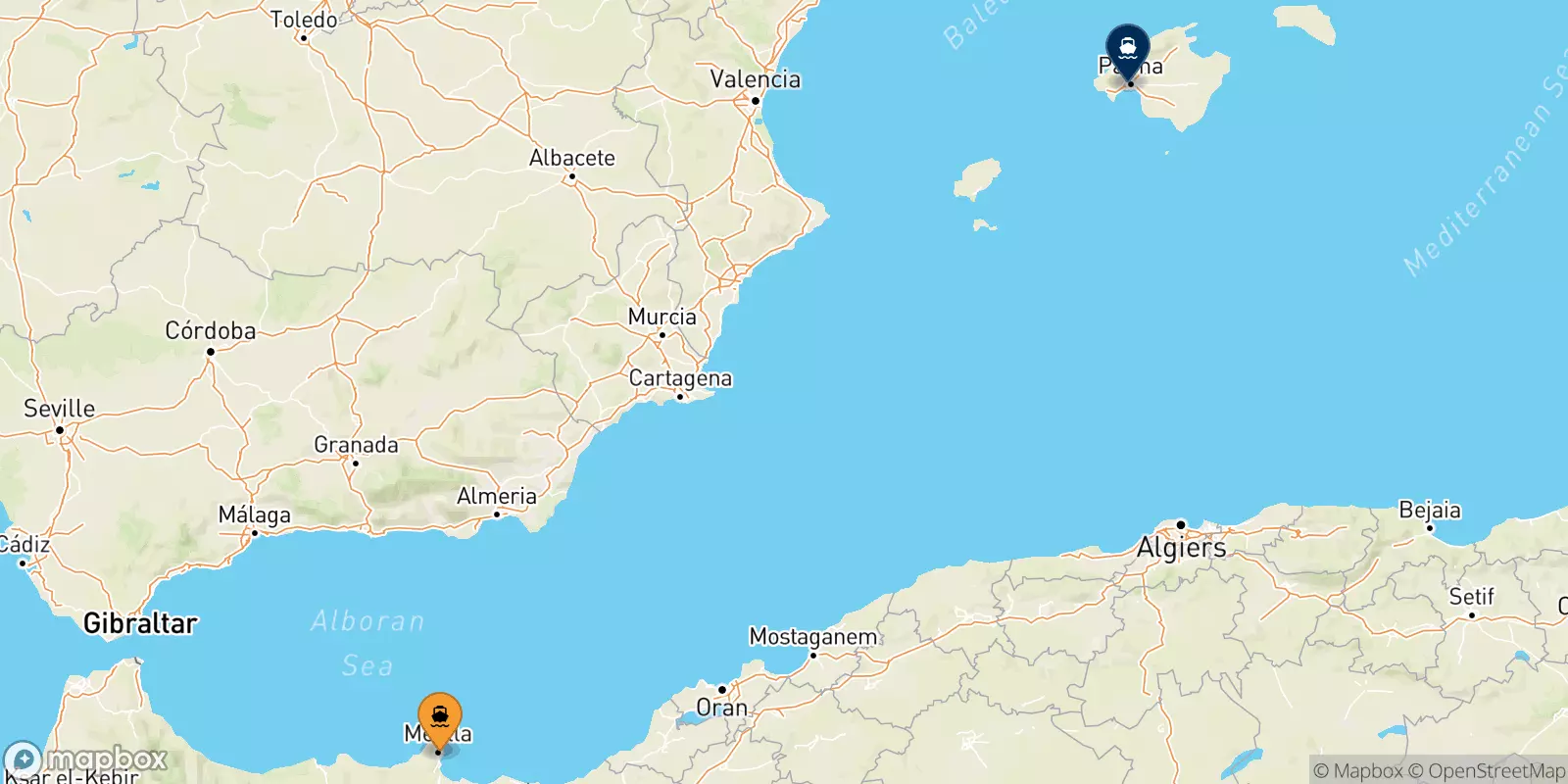 Traghetti da Nador per le Isole Baleari
