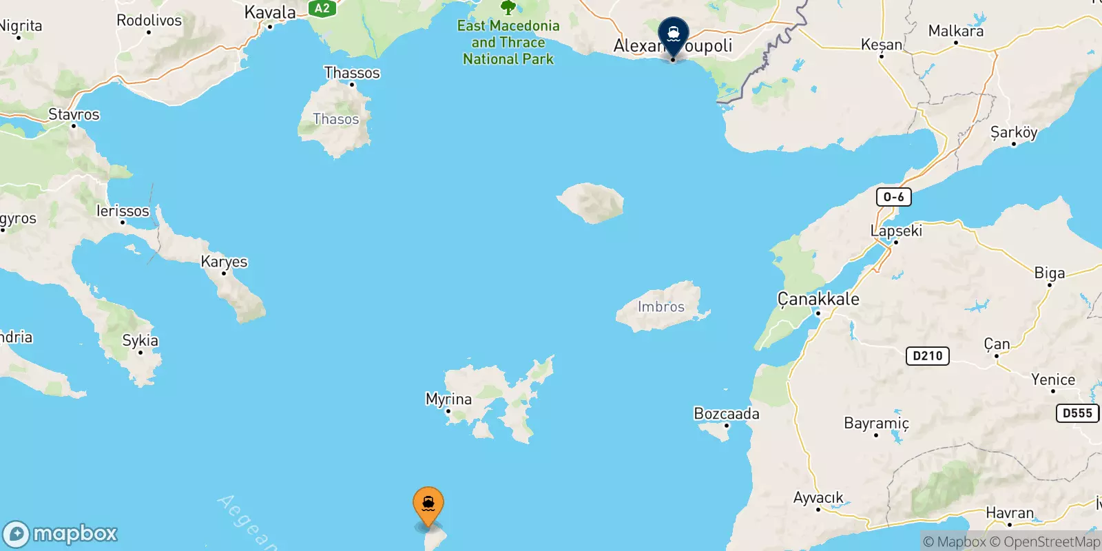 Traghetti da Agios Efstratios per Alexandroupoli