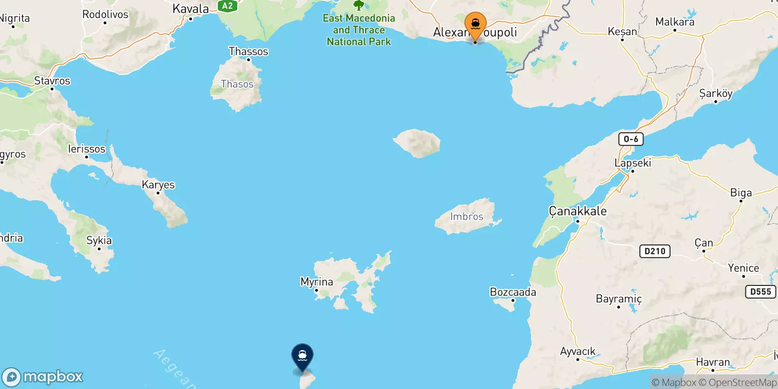 Traghetti da Alexandroupoli per Agios Efstratios