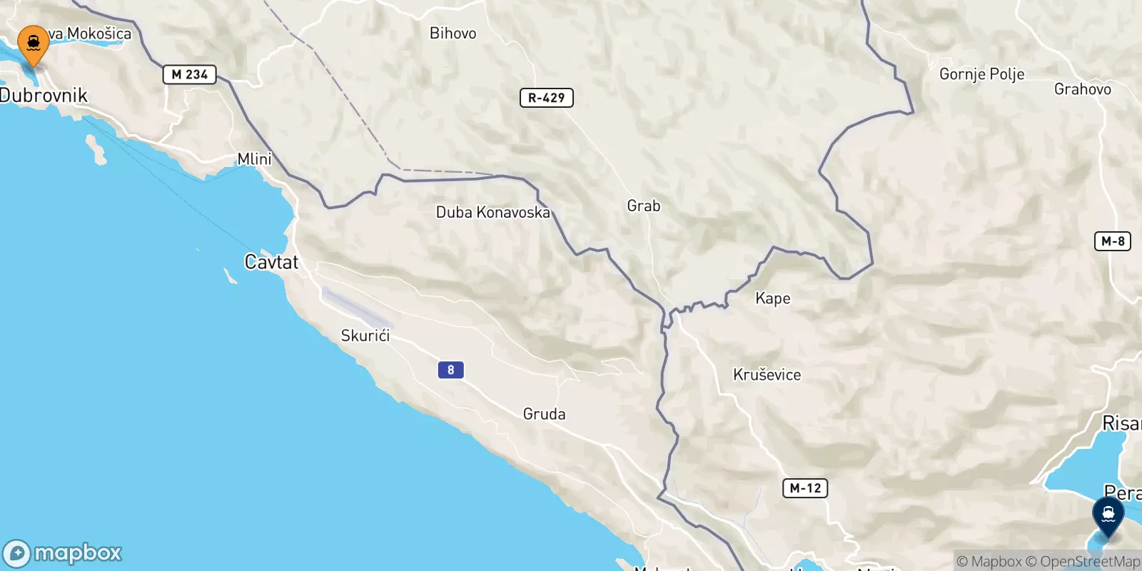 Traghetti dalla Croazia per il Montenegro