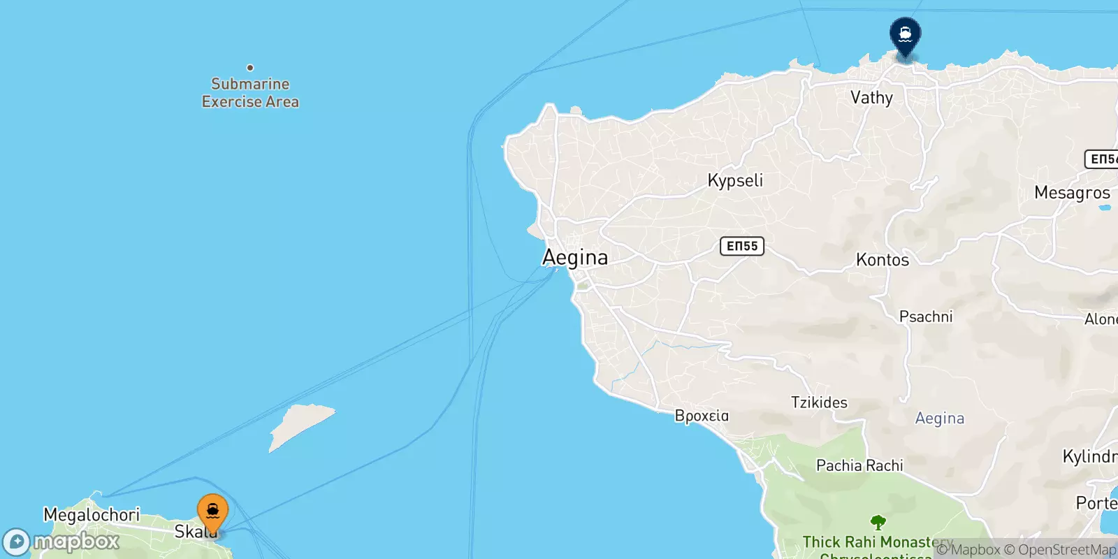 Traghetti da Agistri per Souvala (Aegina)