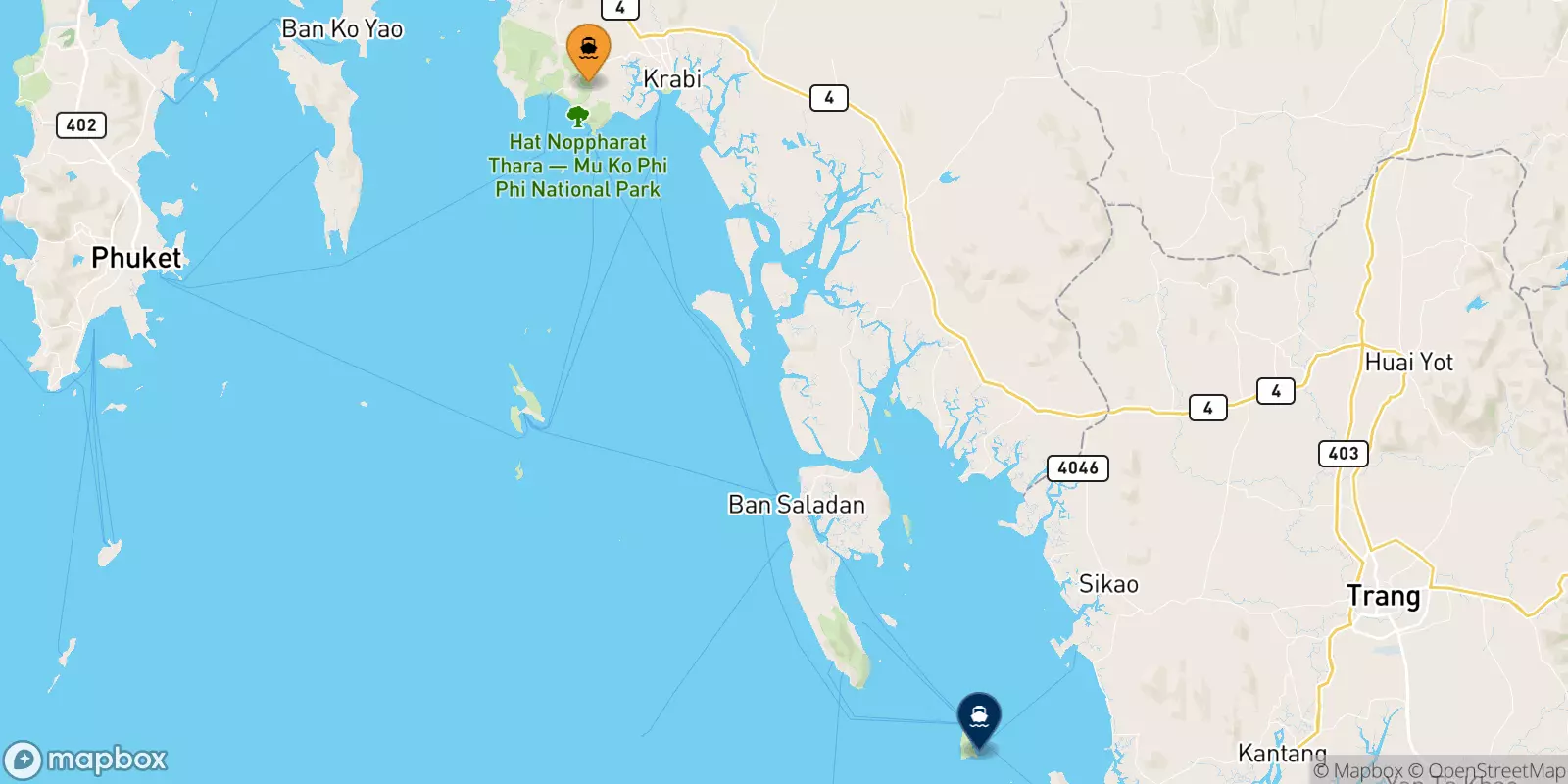 Traghetti da Ao Nang (Nopparat Thara Pier) per Koh Ngai