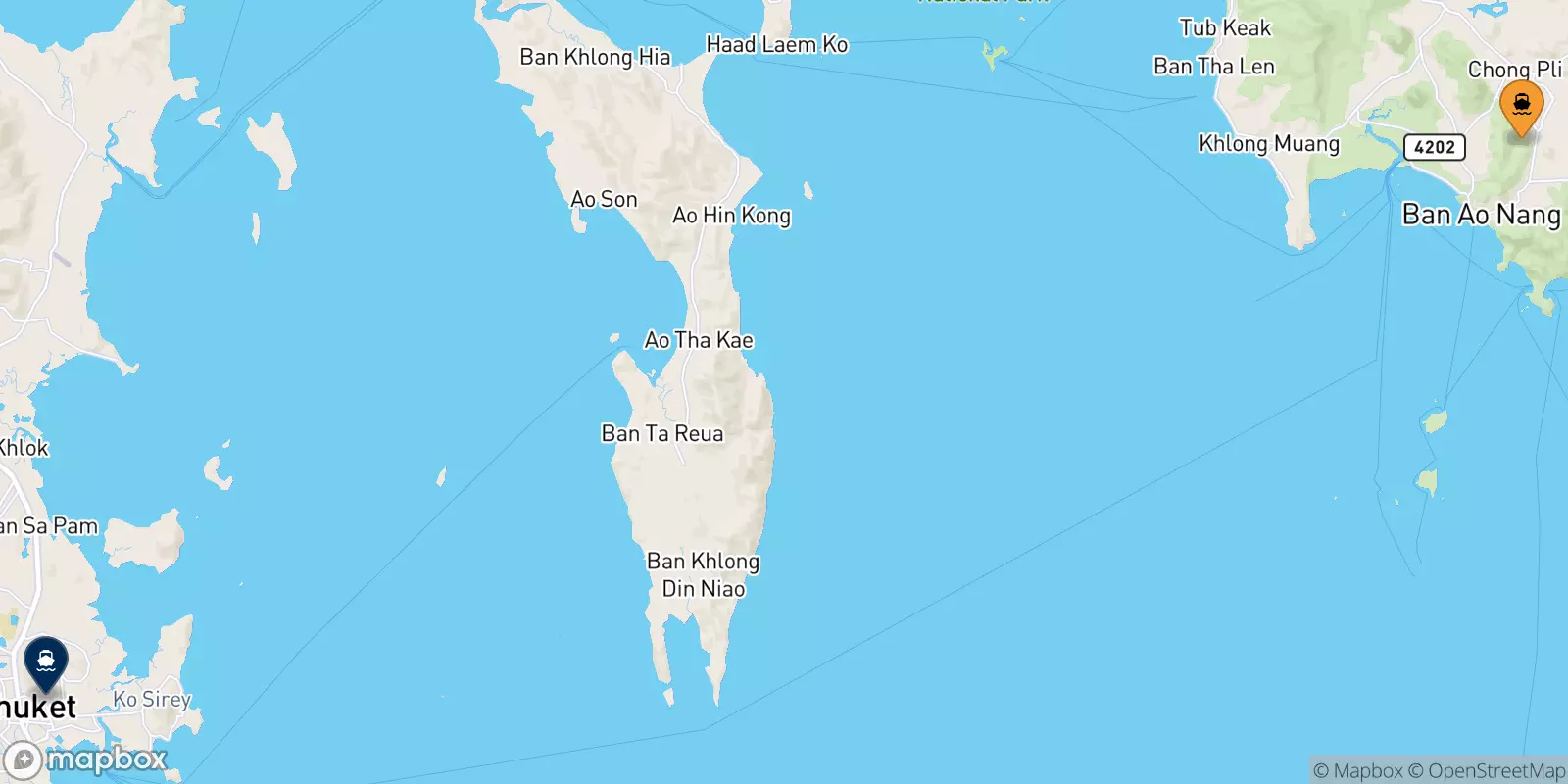 Traghetti da Ao Nang (Nopparat Thara Pier) per Phuket (Rassada Pier)