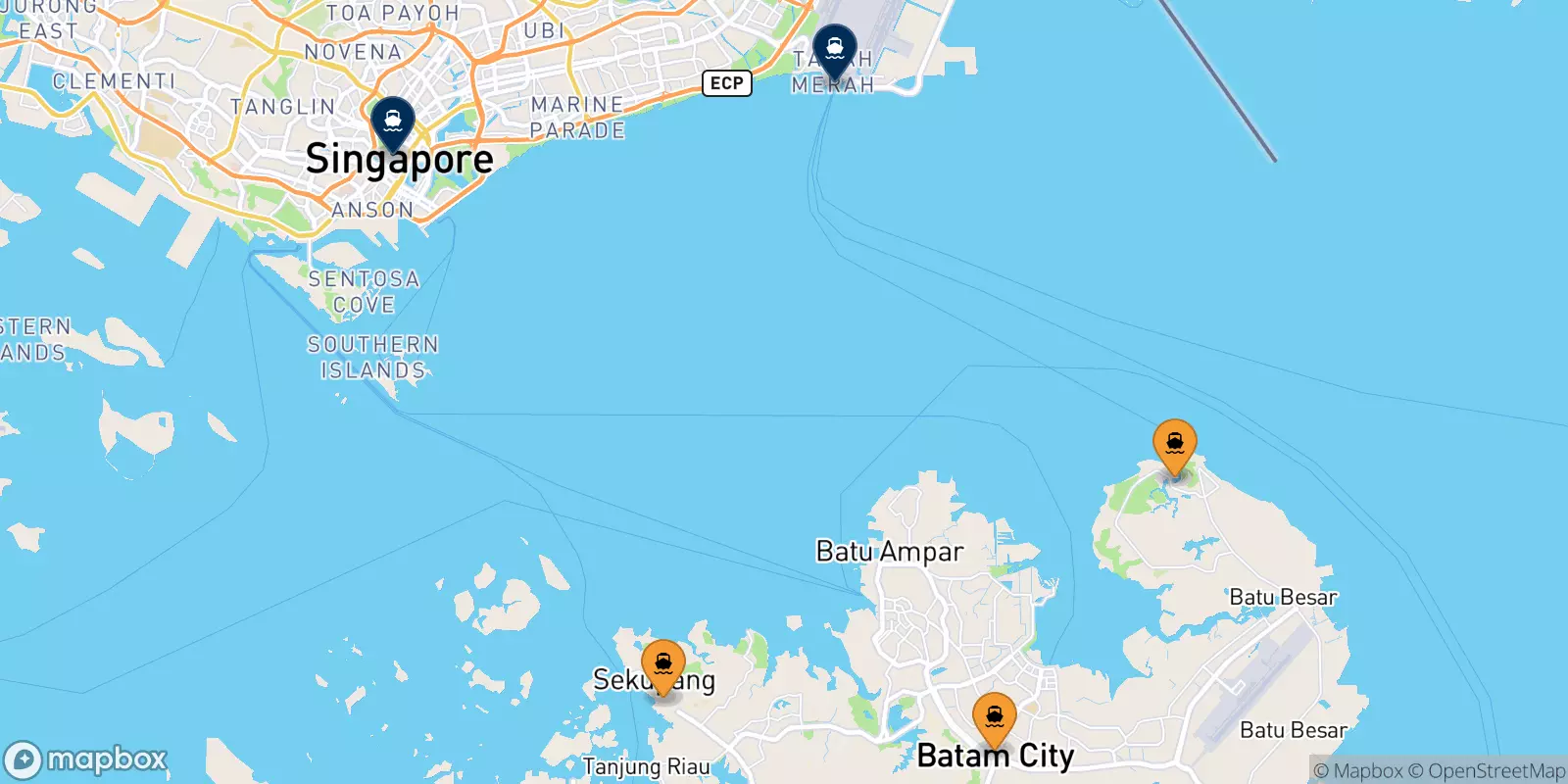 Traghetti dal Batam per Singapore