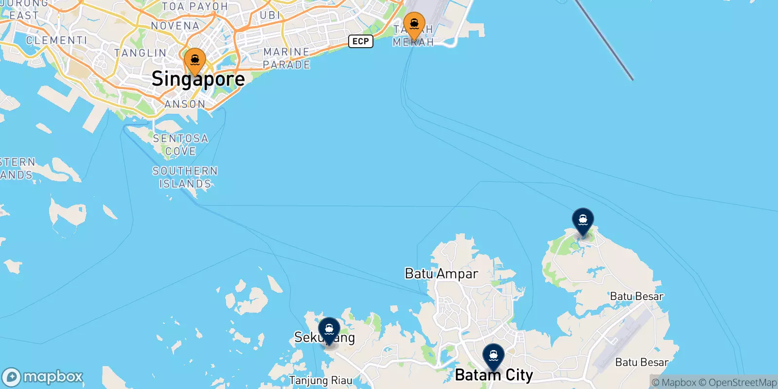 Traghetti da Singapore per l'Indonesia