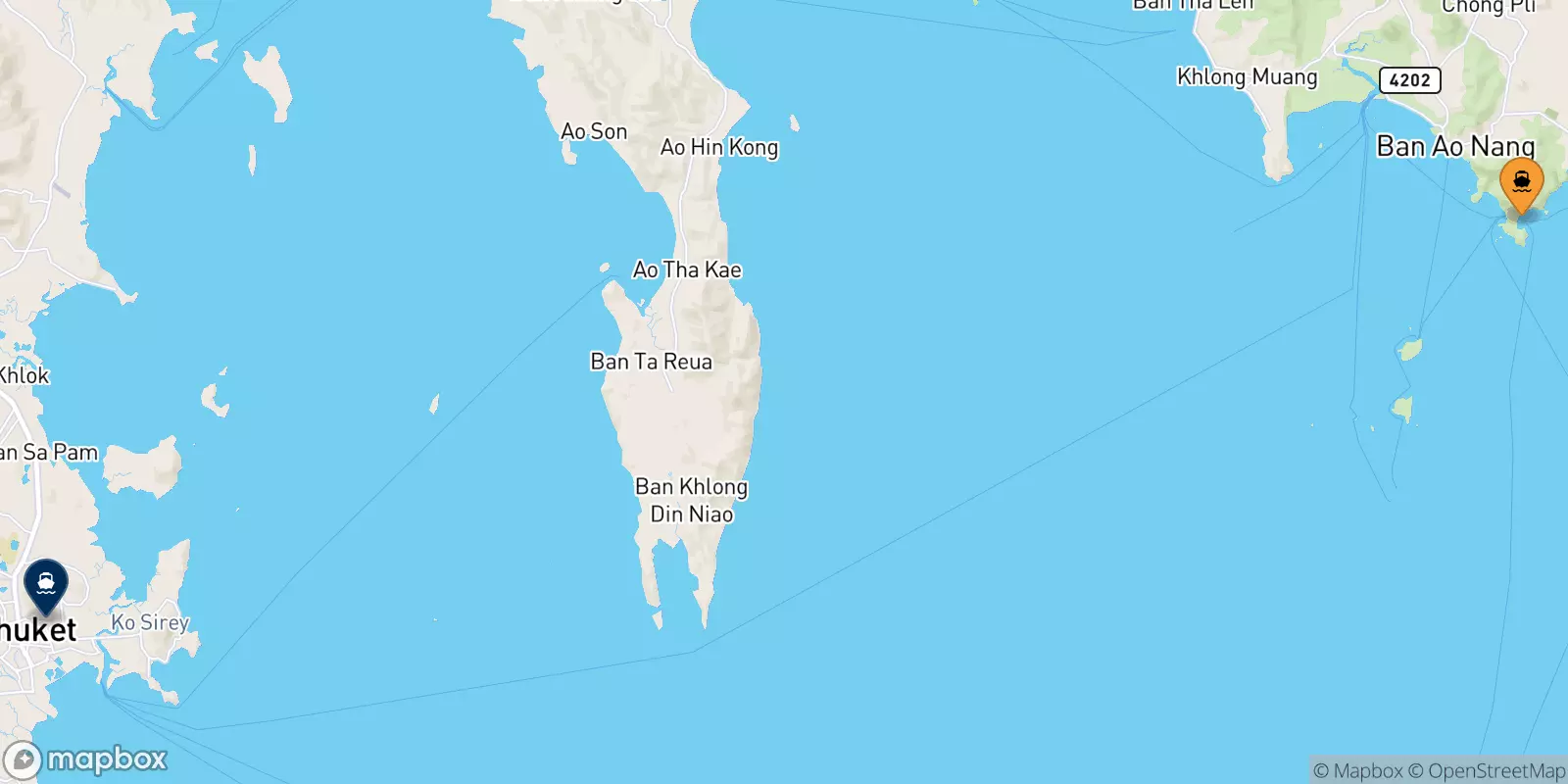 Traghetti da East Railay Bay Beach (Floating Pier) per Phuket (Rassada Pier)