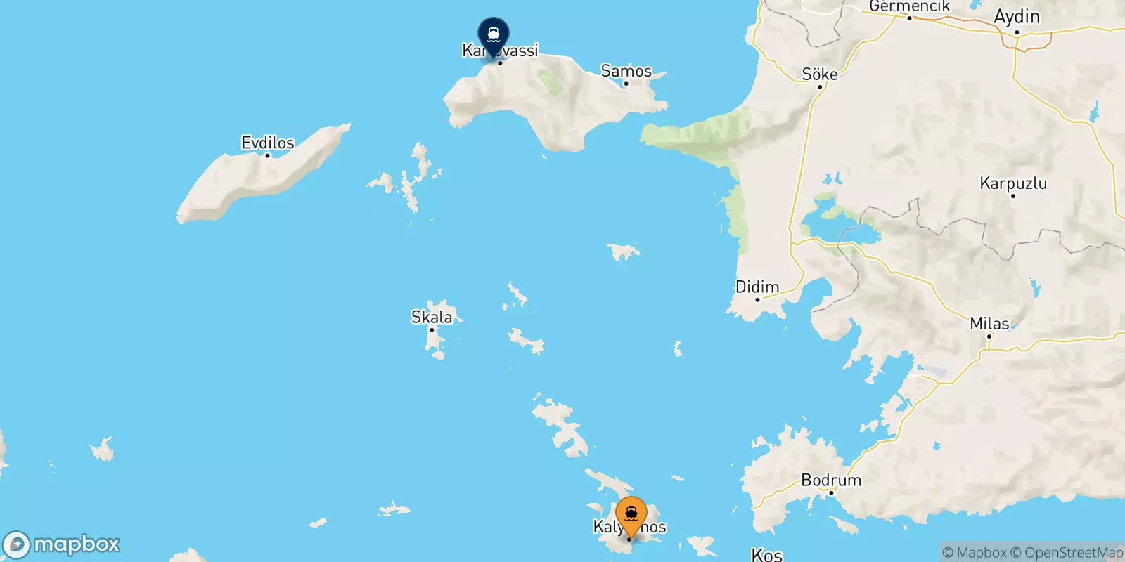 Traghetti da Kalymnos per Karlovassi (Samos)