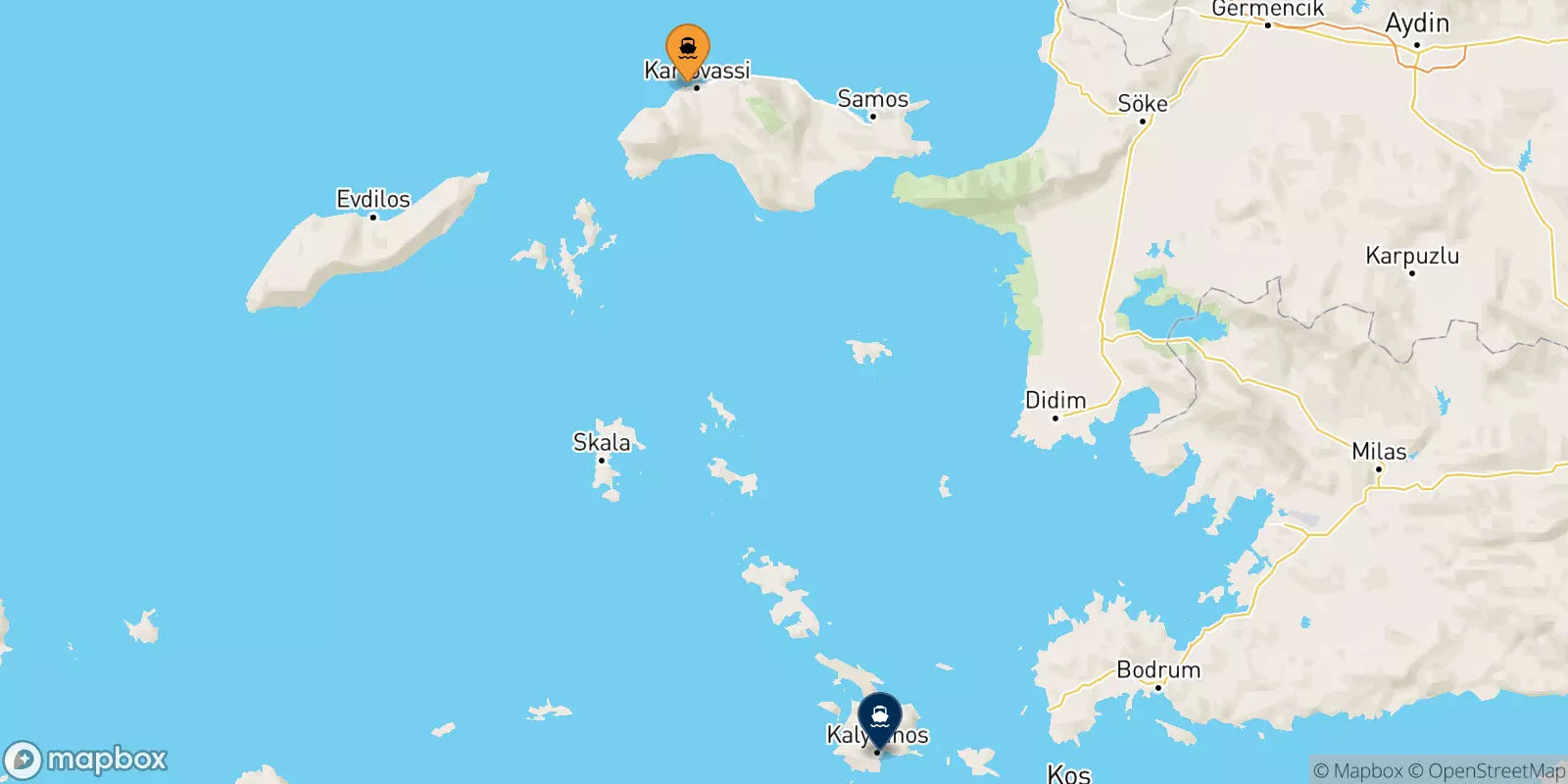 Traghetti da Karlovassi (Samos) per Kalymnos