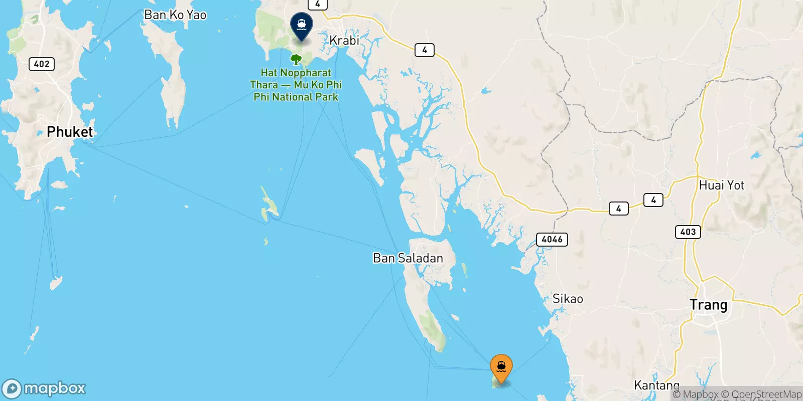 Traghetti da Koh Ngai per Ao Nang (Nopparat Thara Pier)