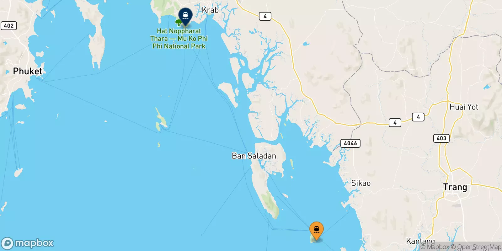 Traghetti da Koh Ngai per East Railay Bay Beach (Floating Pier)