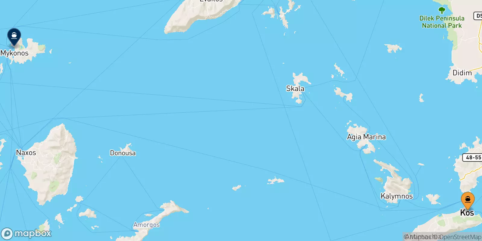 Traghetti da Kos per Mykonos