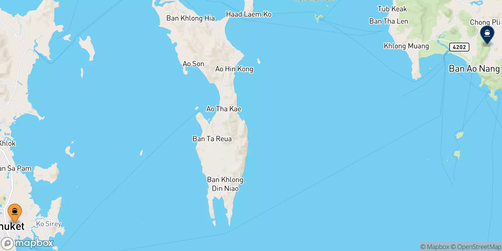 Traghetti da Phuket (Rassada Pier) per Ao Nang (Nopparat Thara Pier)