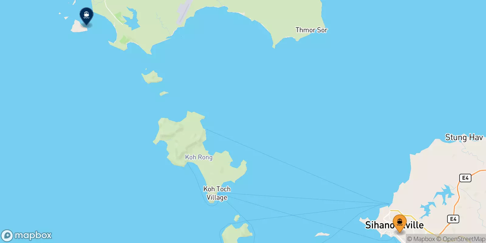 Traghetti da Sihanoukville per Koh Sdach (Dara Sakor)