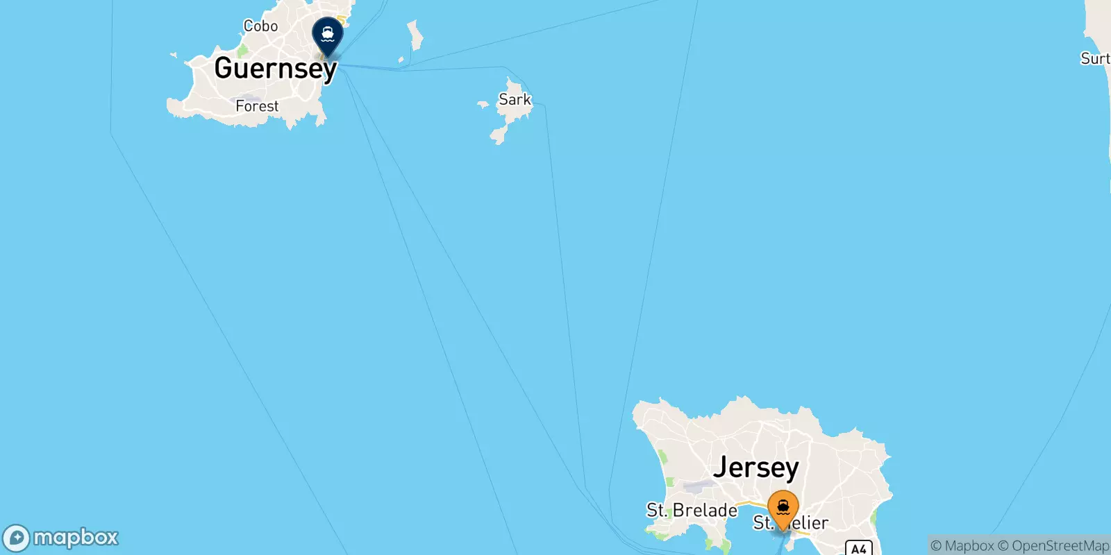 Traghetti da (St Helier) Jersey per Guernsey