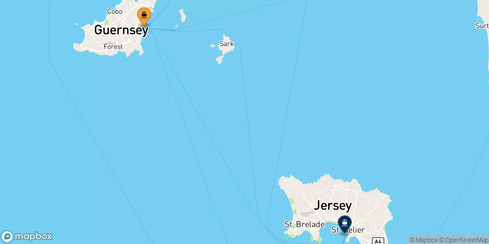 Traghetti da Guernsey per (St Helier) Jersey