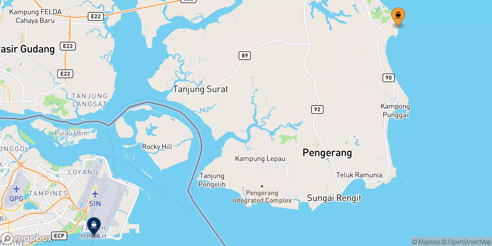 Traghetti dalla Malesia per Singapore