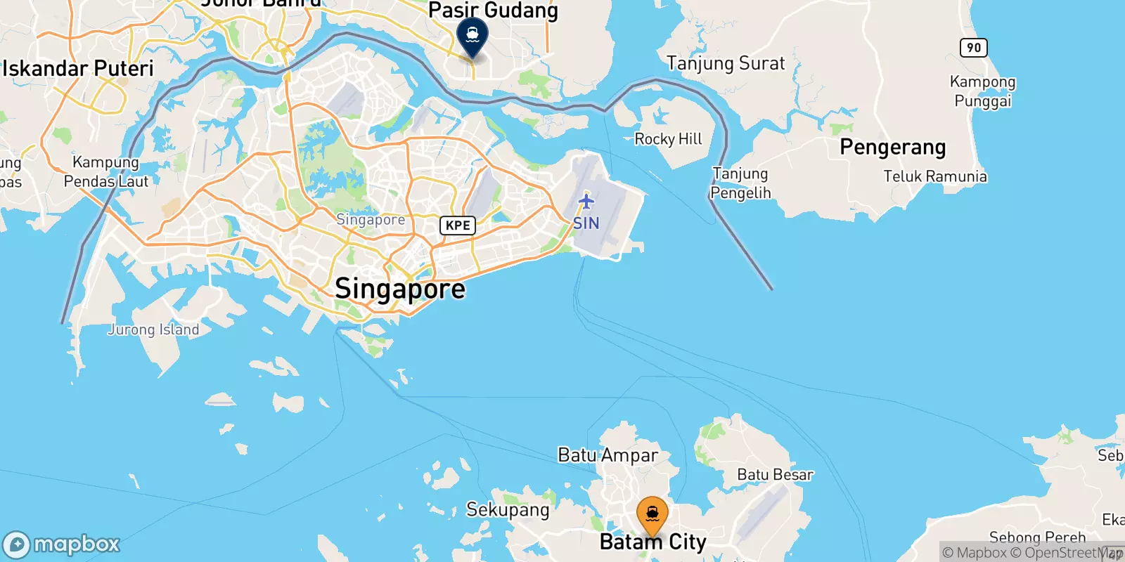 Traghetti da Batam Centre per la Malesia