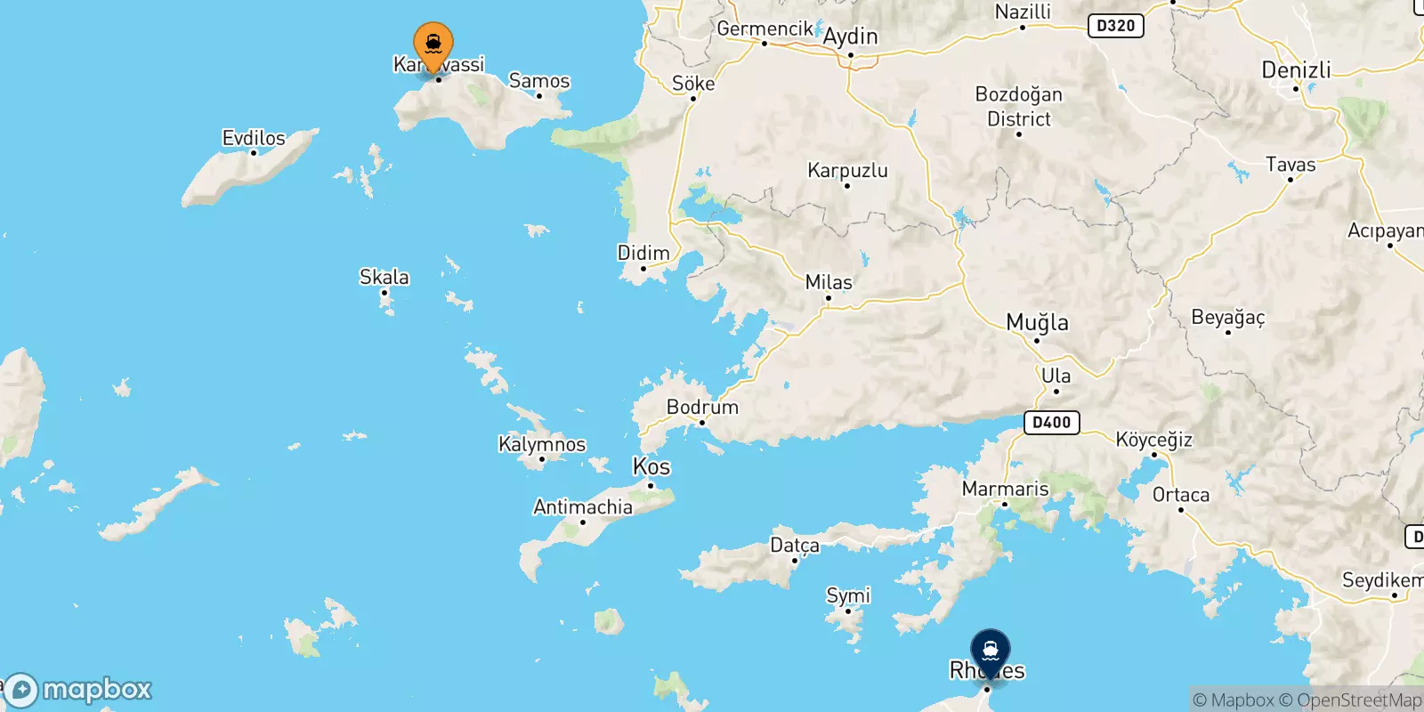 Traghetti da Karlovassi (Samos) per Rodi