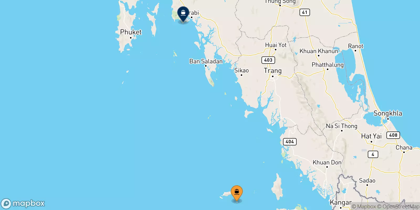 Traghetti da Koh Lipe (Bundhaya Pier) per East Railay Bay Beach (Floating Pier)