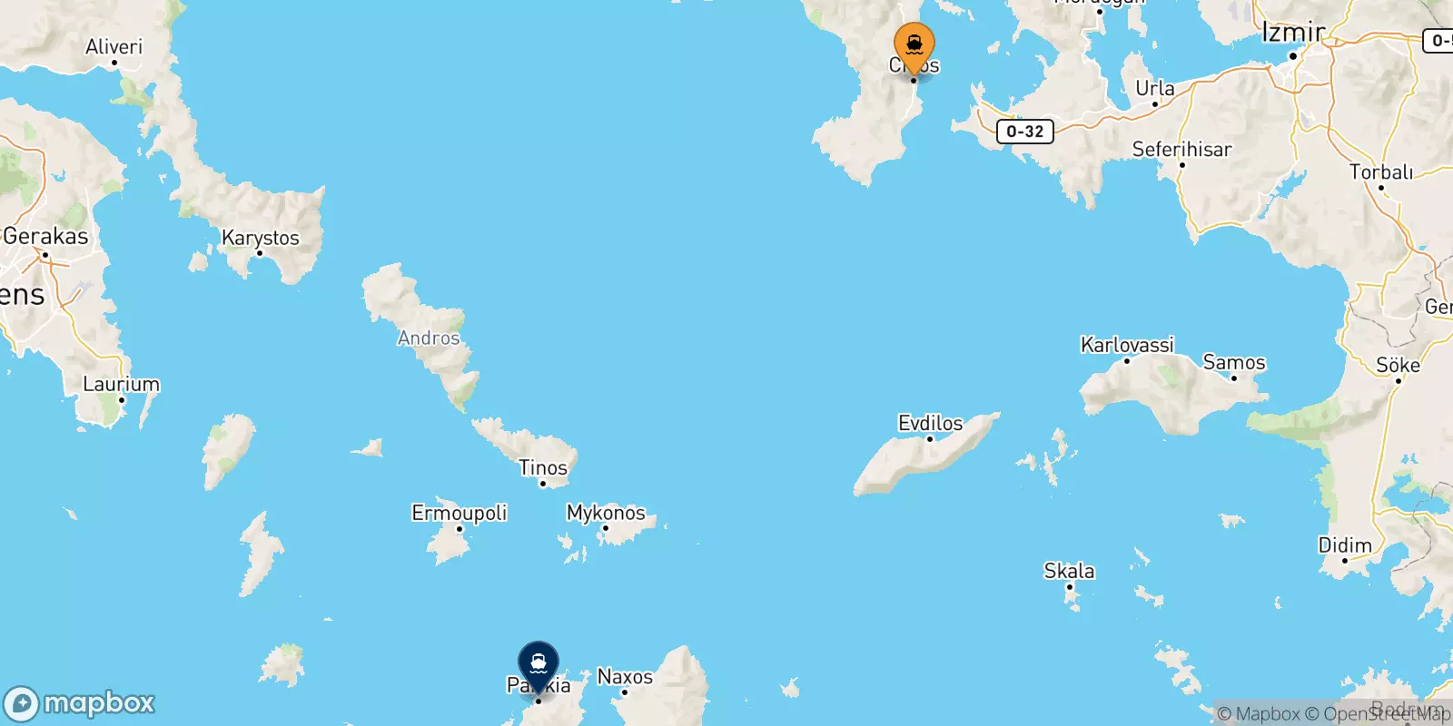 Traghetti da Chios per Paros