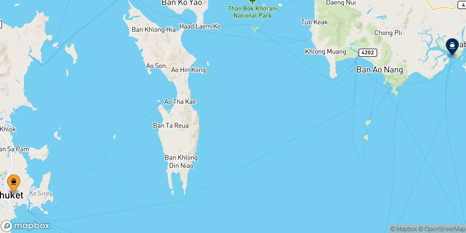 Traghetti dall'Isola Di Phuket per Krabi (Klong Jilad Pier)
