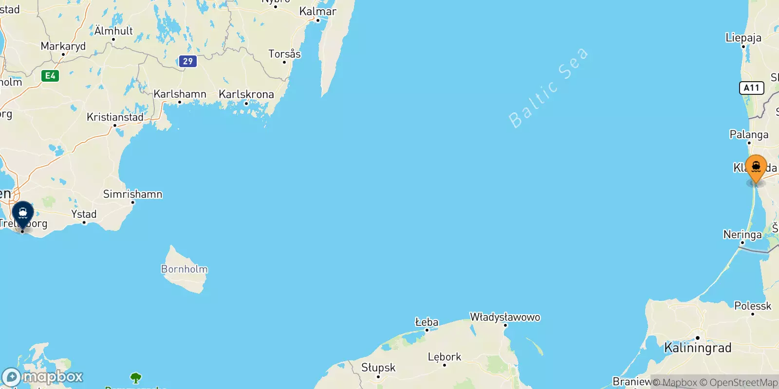 Traghetti da Klaipeda per Trelleborg