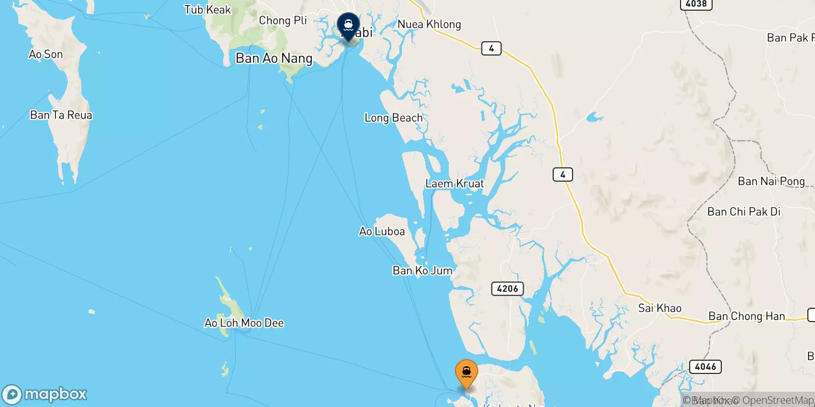 Traghetti da Koh Lanta (Saladan Pier) per Krabi (Klong Jilad Pier)