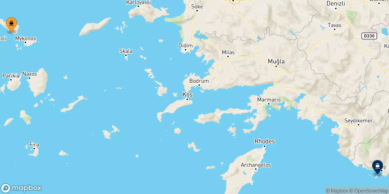 Traghetti da Tinos per Kastellorizo Traghetti da Tinos per Kastellorizo