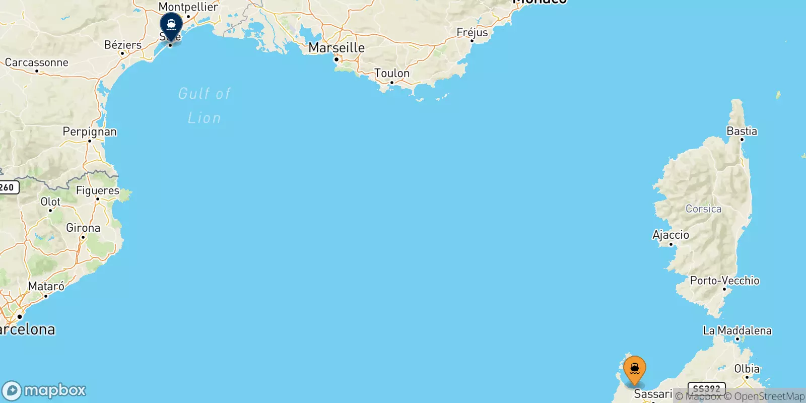 Traghetti da Porto Torres per Sete