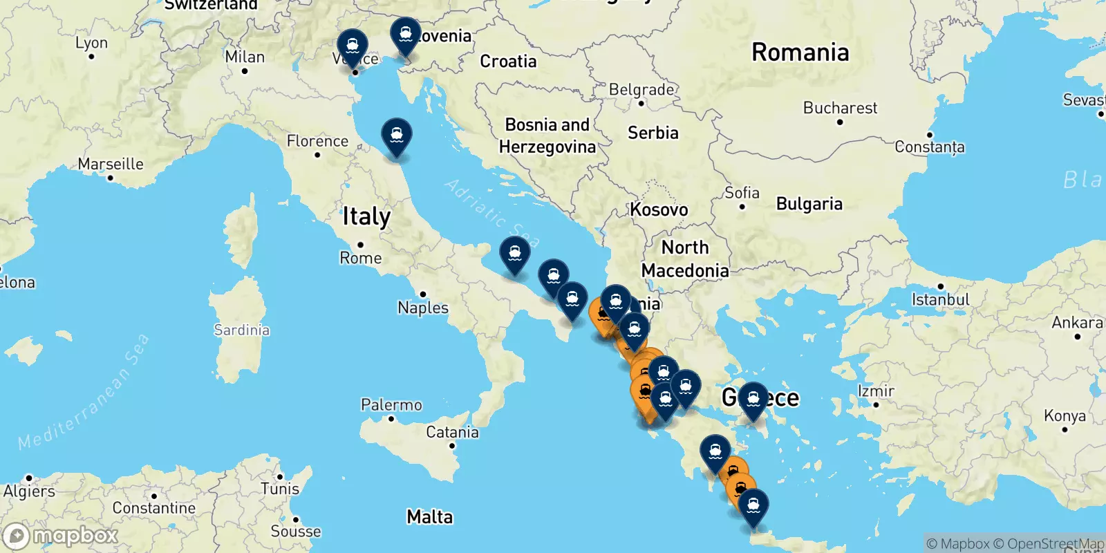 Traghetti dalle Isole Ionie